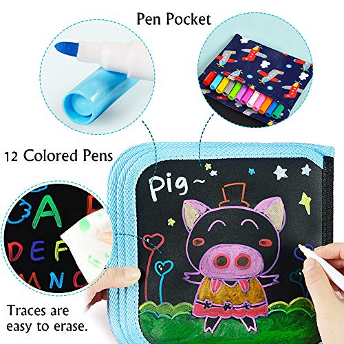 Here Fashion Portable Erasable Drawing Board for Kids, Double Side...
