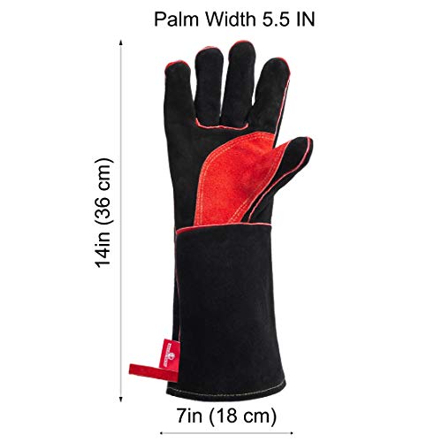 HereToGear Fireproof and Heat Resistant Welding Gloves - 14IN - So...