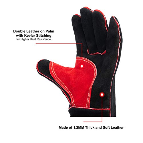HereToGear Fireproof and Heat Resistant Welding Gloves - 14IN - So...