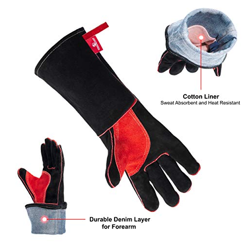 HereToGear Fireproof and Heat Resistant Welding Gloves - 14IN - So...