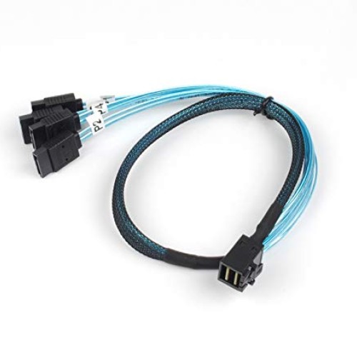 2PCS Internal Mini SAS to SATA Cable, SFF-8643 to SATA Forward Bre...