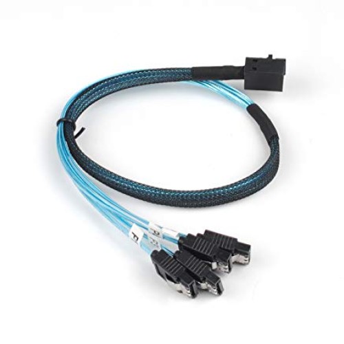 2PCS Internal Mini SAS to SATA Cable, SFF-8643 to SATA Forward Bre...