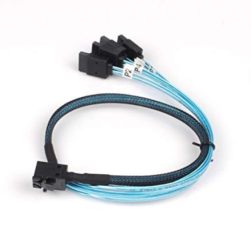 2PCS Internal Mini SAS to SATA Cable, SFF-8643 to SATA Forward Bre...
