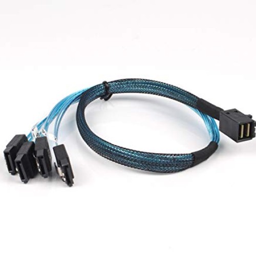 2PCS Internal Mini SAS to SATA Cable, SFF-8643 to SATA Forward Bre...
