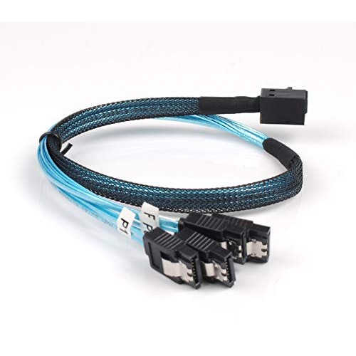2PCS Internal Mini SAS to SATA Cable, SFF-8643 to SATA Forward Bre...