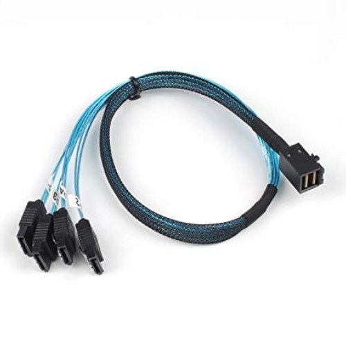 2PCS Internal Mini SAS to SATA Cable, SFF-8643 to SATA Forward Bre...