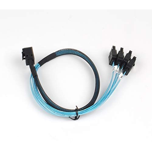 2PCS Internal Mini SAS to SATA Cable, SFF-8643 to SATA Forward Bre...