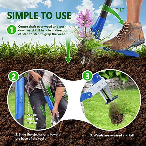 Hermsche Weed Puller Tool Stand Up Heavy Duty with Long Handle Gar...