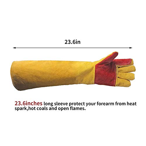 23.6 Inch Long Sleeves Welding Safety Gloves, Lined And Kevlar St...