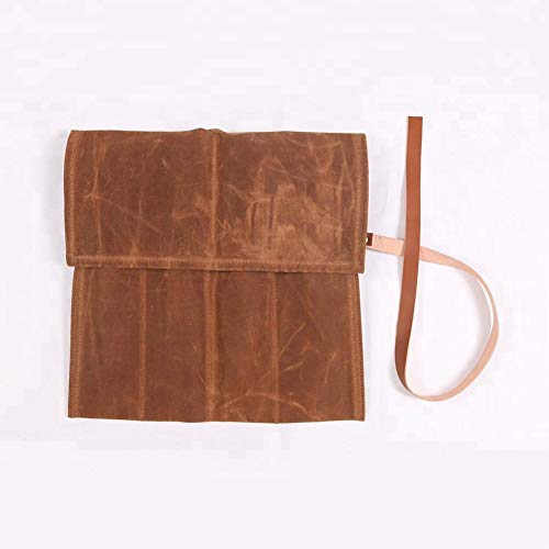 Waxed Canvas Tool Roll Up Bag,Chisel Carrying Case,Wrench Holder P...
