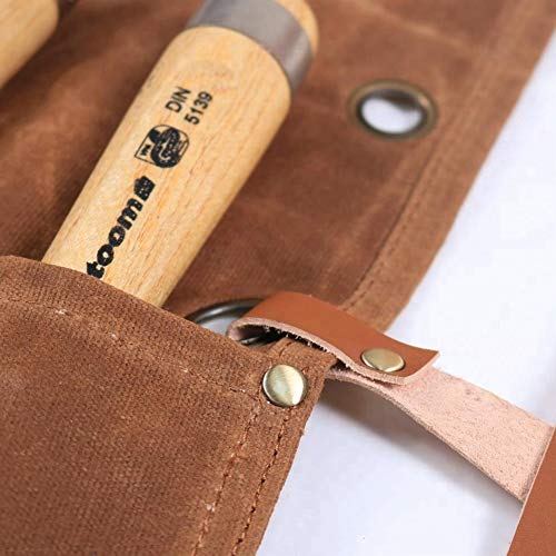 Waxed Canvas Tool Roll Up Bag,Chisel Carrying Case,Wrench Holder P...