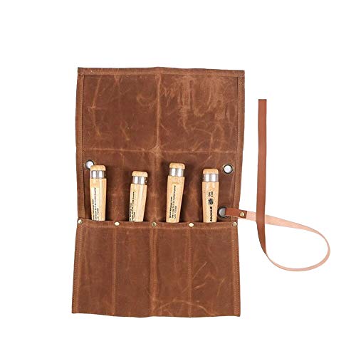 Waxed Canvas Tool Roll Up Bag,Chisel Carrying Case,Wrench Holder P...