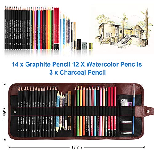 Sketching Pencil Set Drawing Pen Charcoal Sketch Kit Cover Graphit...