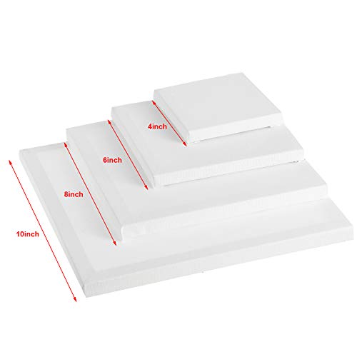 12 Pieces Assorted Size Mini Art Canvas Stretched for Craft Painti...