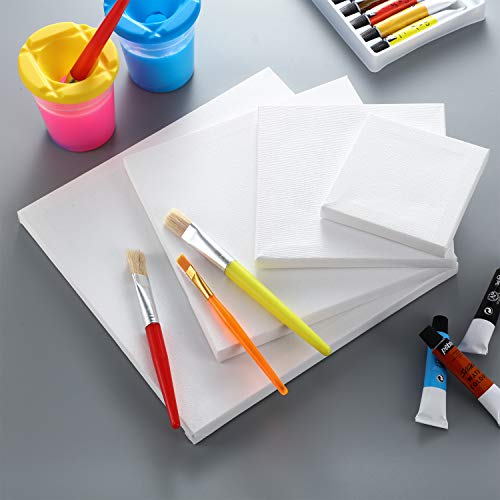 12 Pieces Assorted Size Mini Art Canvas Stretched for Craft Painti...