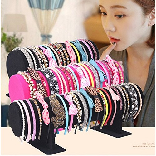 Soft Black Velvet Headband with Headgear Packaging Jewelry Display...