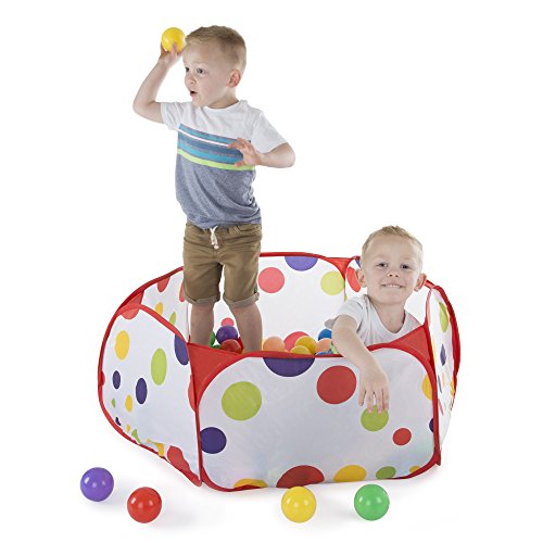 Hey! Play! Kids Pop-up Six-Sided Ball Pit Tent with 200 Colorful a...