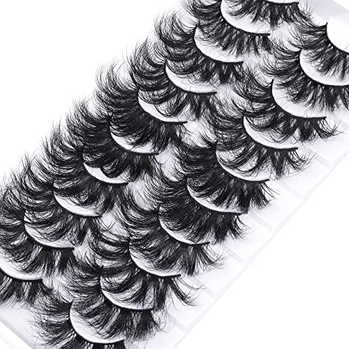 Mink Lashes Dramatic Eyelashes 10 Pairs 5 Styles Fluffy Thick Long...