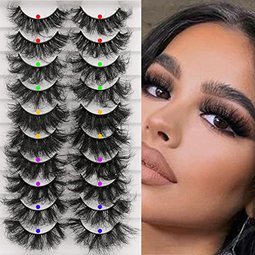 Mink Lashes Dramatic Eyelashes 10 Pairs 5 Styles Fluffy Thick Long...