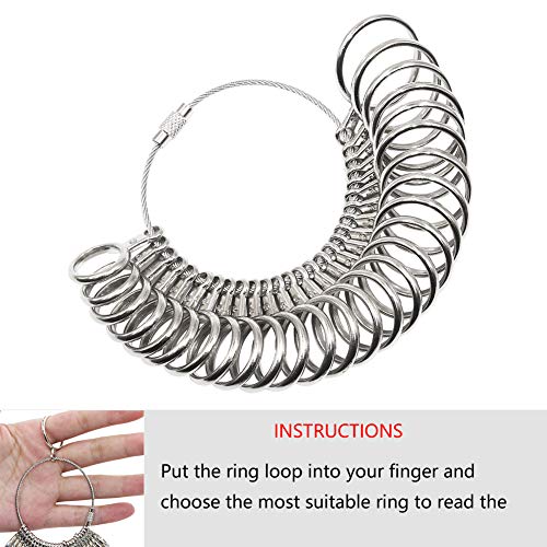HEYMOUS Ring Sizer Tool Metal Ring Sizing Mandrel Ring Gauge Sizer...