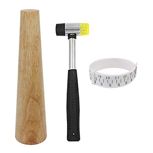 HEYMOUS Wood Bracelet Mandrel Round Plastic Wrist Sizer with Jewel...