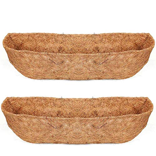 HFHOME 2Pcs 24 Trough Coco Fiber Replacement Liner, 24 inch Windo...