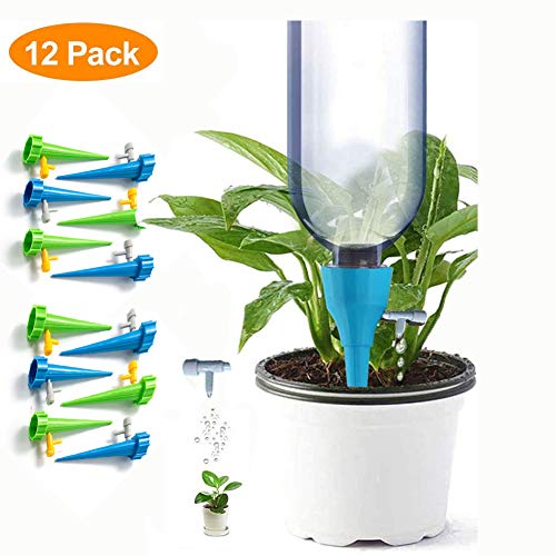 12 Pack Adjustable Self Watering Spikes Automatic Drip Irrigation ...