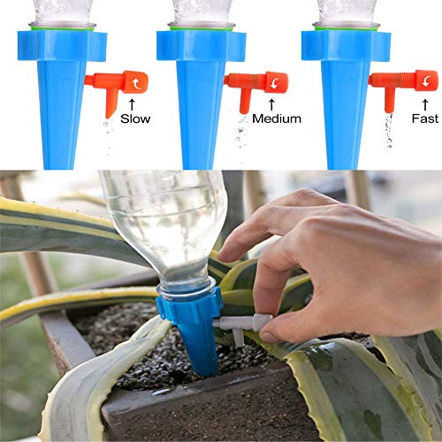 12 Pack Adjustable Self Watering Spikes Automatic Drip Irrigation ...