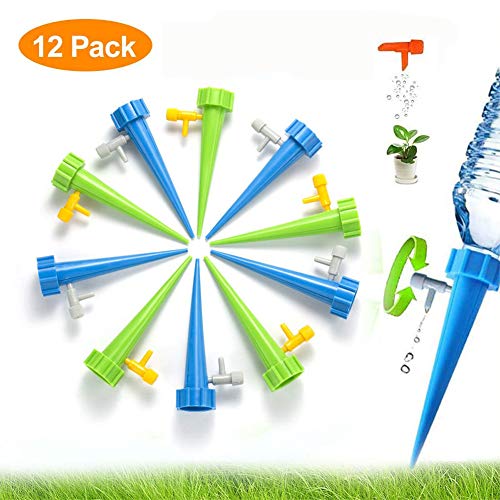12 Pack Adjustable Self Watering Spikes Automatic Drip Irrigation ...