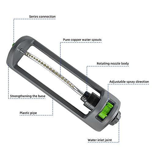 Lawn Sprinkler, HH Together Oscillating Sprinkler with 18 Hole Bra...