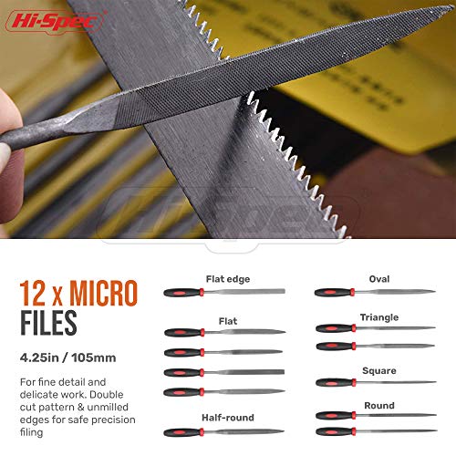 Hi-Spec 17 Piece Carbon-Steel Hand & Needle File Tool Set. 4 Piece...