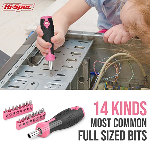 Hi-Spec 42pc Pink Household DIY Tool Set for Women. Home, Office a...