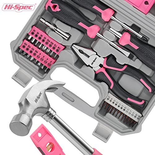 Hi-Spec 42pc Pink Household DIY Tool Set for Women. Home, Office a...