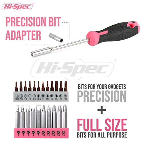 Hi-Spec 58pc Pink 8V USB Electric Drill Driver & Household Tool Ki...