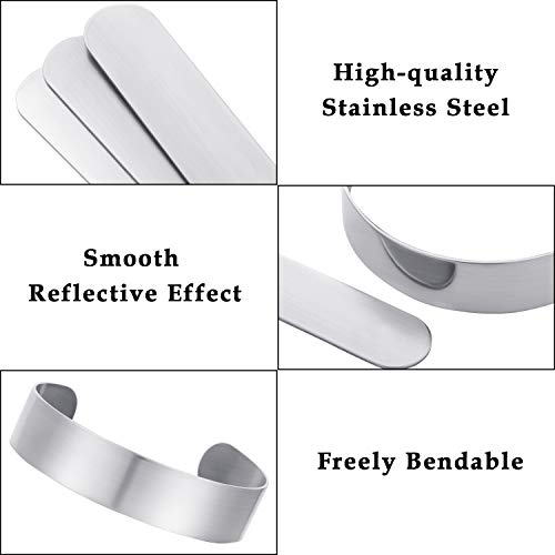 16 Pieces Bracelet Blanks Stainless Steel Blank Bracelet Cuff Bang...