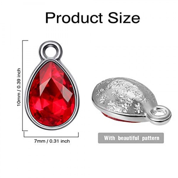 52 Pieces Water Drop Pendants Crystal Beads Pendants Charms Rhines...