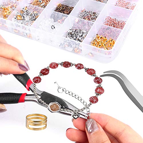 Hicdaw 2493Pcs Earring Hooks Earring Making Supplies Kit with Earr...