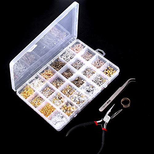 Hicdaw 2493Pcs Earring Hooks Earring Making Supplies Kit with Earr...