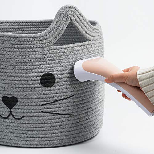 HiChen Large Woven Cotton Rope Storage Basket, Laundry Basket Orga...
