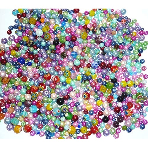 Assorted Beads, Loose Beads for Craft DIY Projects, Beading Kit, P...