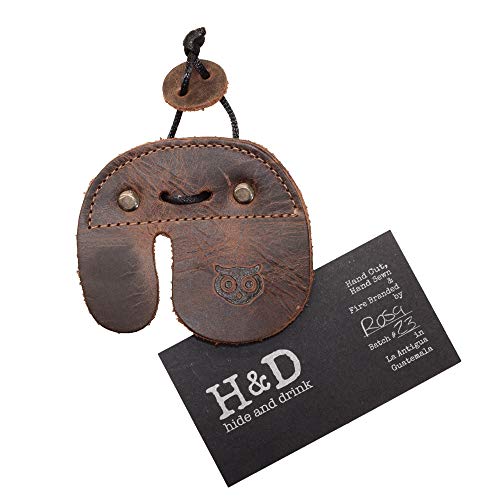 Hide & Drink, Rustic Leather Right Handed Archery Finger Tab/Recur...