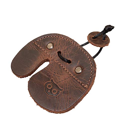 Hide & Drink, Rustic Leather Right Handed Archery Finger Tab/Recur...
