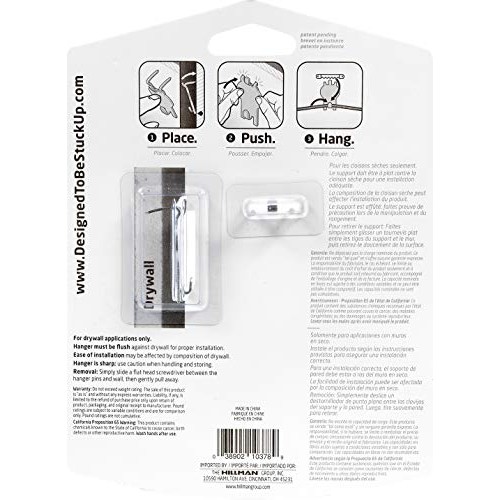 High & Mighty Hillman Fasteners 515313 5PC 20LB Pict Picture hange...