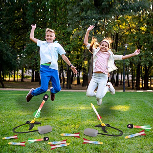 High Bounce Toy Rocket Launcher for Kids - Light Up Foam Rockets S...