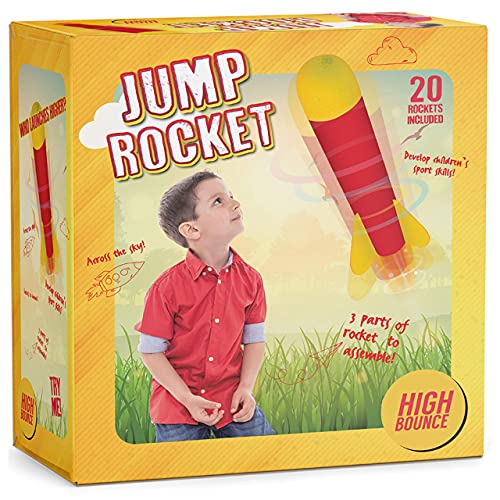 High Bounce Toy Rocket Launcher for Kids - Outdoor Toys, Shoots 10...