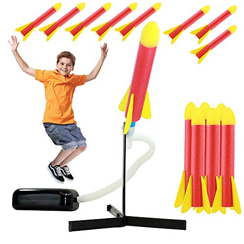 High Bounce Toy Rocket Launcher for Kids - Outdoor Toys, Shoots 10...