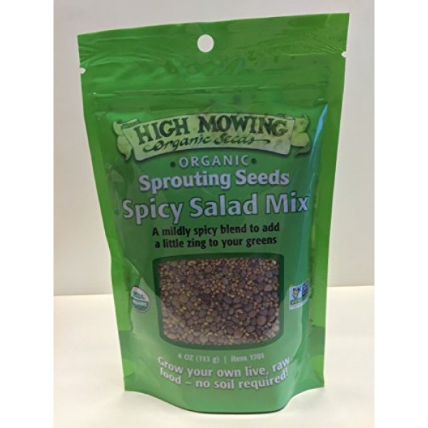 High Mowing Organic Seeds, Sprouting Seeds Spicy Salad Mix Organic...
