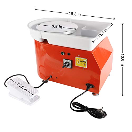 HighFree 350W 25CM Electric Pottery Wheel Machine DIY Clay Tool wi...