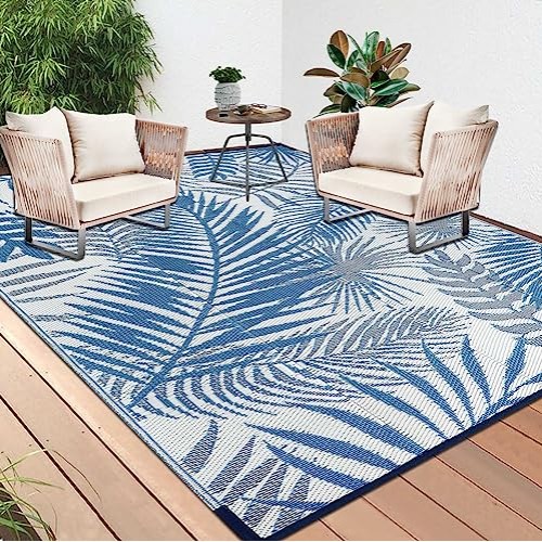 HiiARug Outdoor Rug 6x9Ft Outdoor Plastic Straw Rug Waterproof Out...