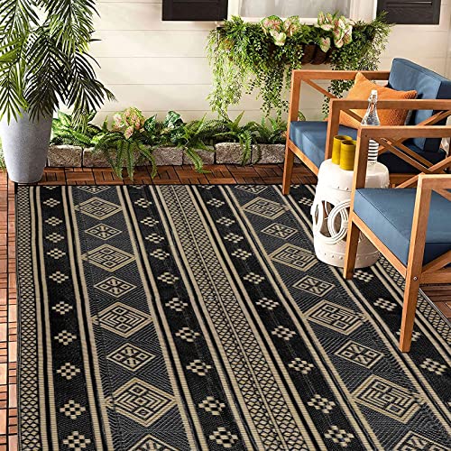 HiiARug Reversible Outdoor Patio Rug 5x8, Plastic Straw Rug RV Cam...